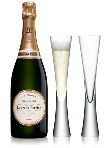 Laurent Perrier La Cuvee Brut With 2 Flutes (75cl) - Champagne One