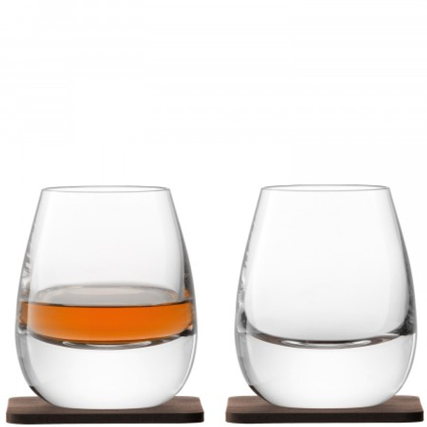 LSA Whisky Islay Tumbler 250ml and Walnut Coaster (Set of 2)