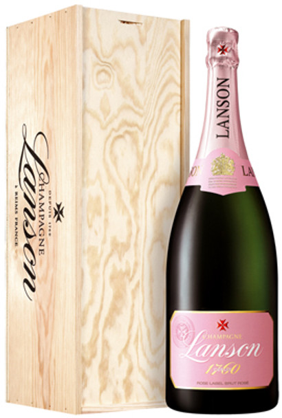 Lanson Rose Label NV Magnum In Wood Box (1.5Ltr)