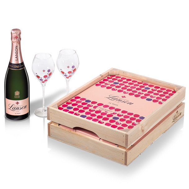 Lanson le Rose Fruit Market Gift Set With 2 Glasses (75cl)