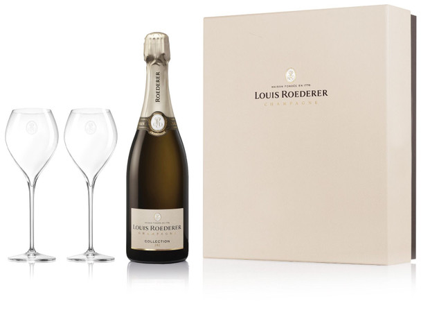 Louis Roederer Brut Collection 242 Champagne 2 Flute Gift Set (75cl)