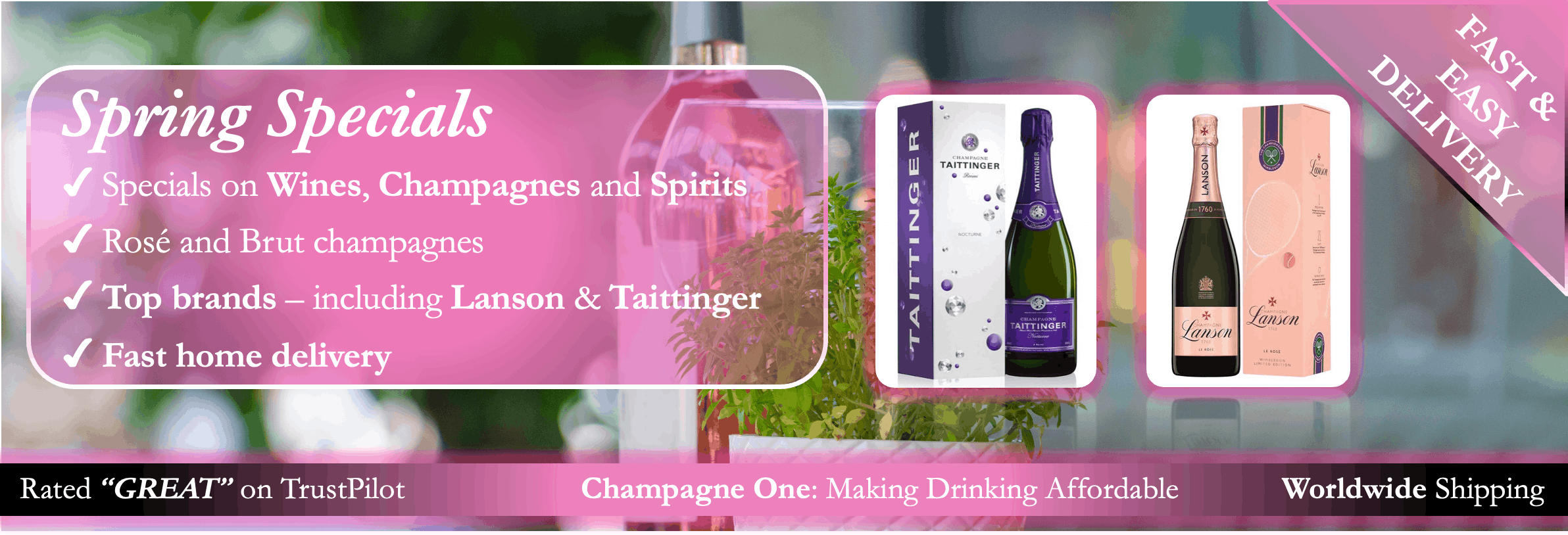 Home delivered wine, best tasting champagne, best tasting wine, spirits for home delivery