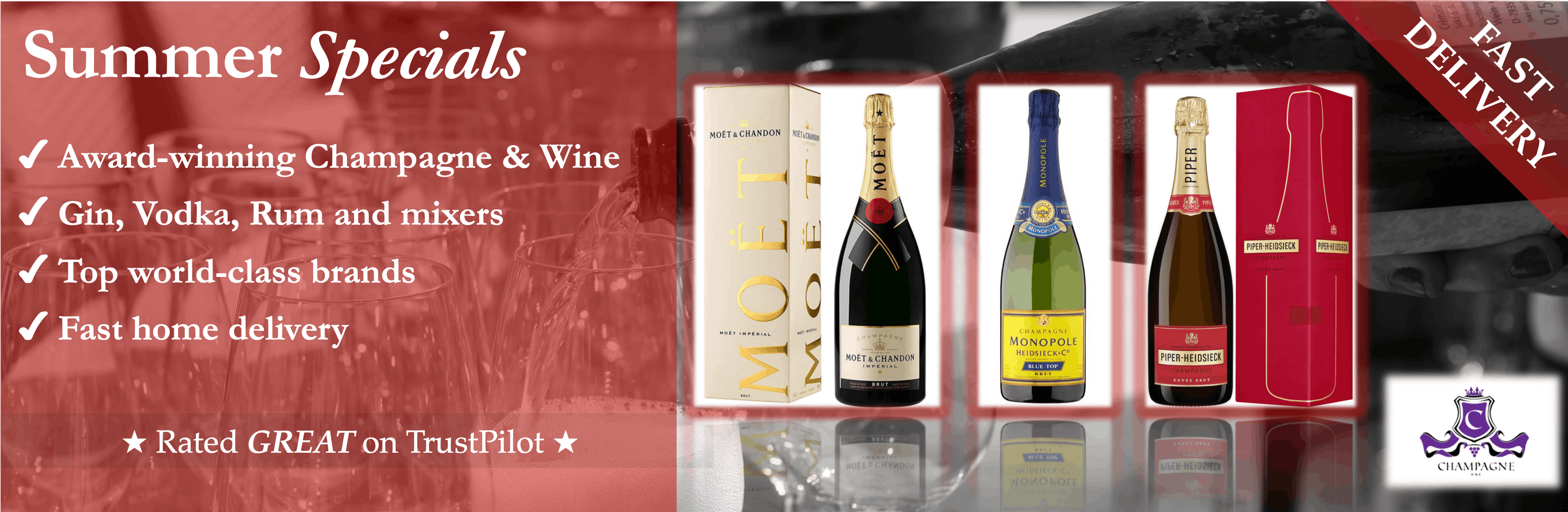 Wine near me, champagne delivery, home delivery alcohol, alcohol deals, cheap gin