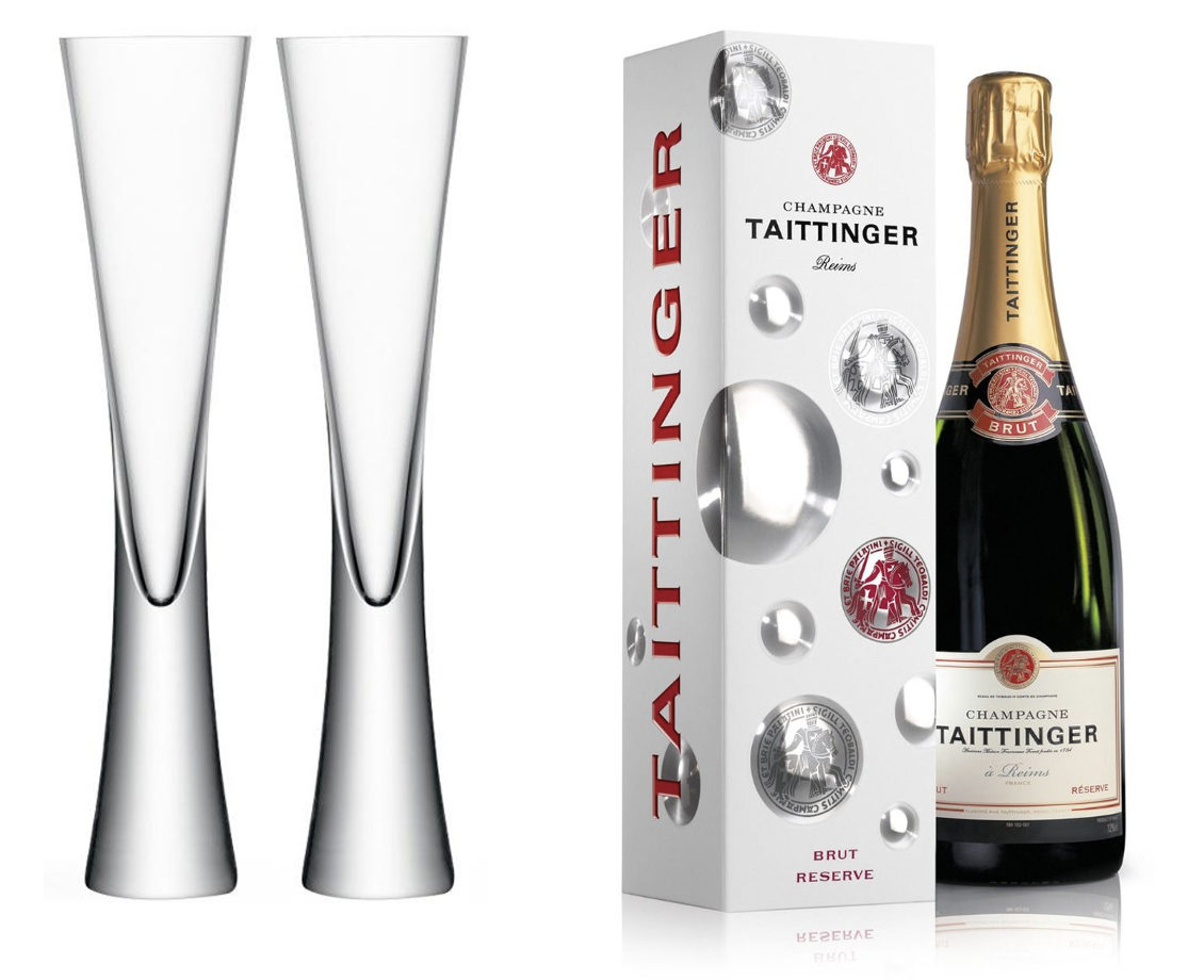 Taittinger Brut Reserve NV In Taittinger Box (75cl) With x2 Moya