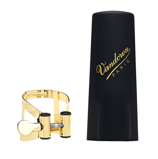 VANDOREN M/O ALTO SAX GOLD PLATED LIGATURE & PLASTIC CAP (LC57GP)