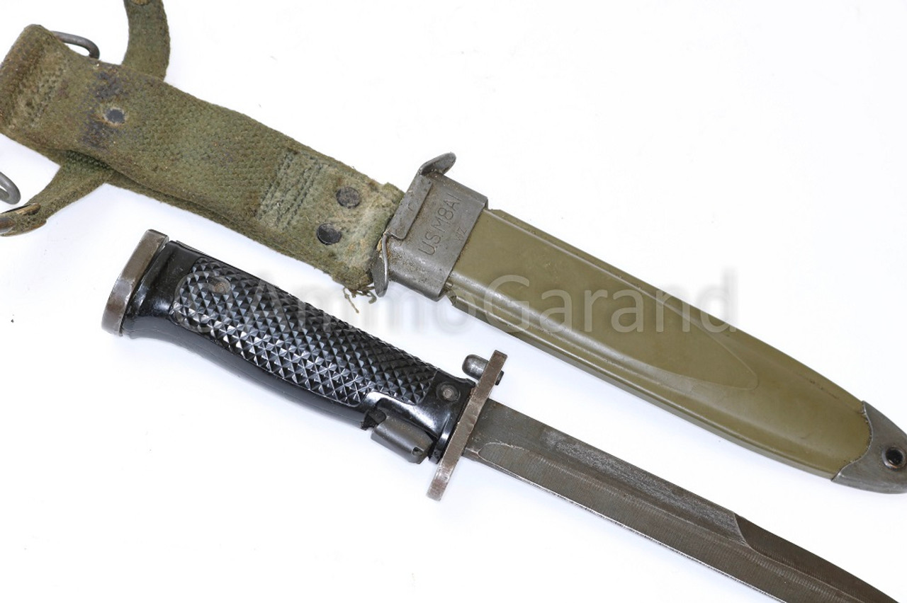 M5A1 M1 Garand Bayonet w/ M8A1 Scabbard<BR>USGI MILPAR 1950's<br>VG+