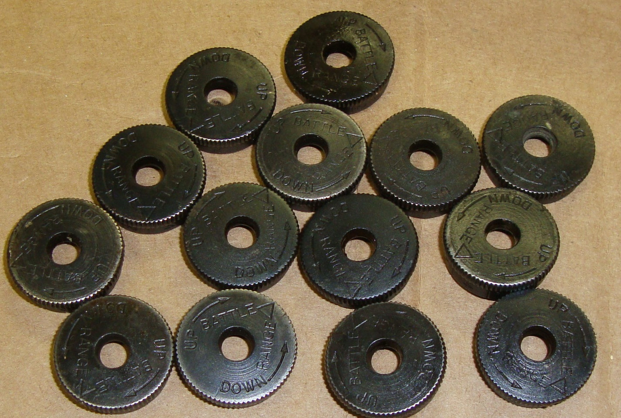 M1 Garand Springfield Lock Bar Rear Sight Elevation Knob Caps Exc Blackish