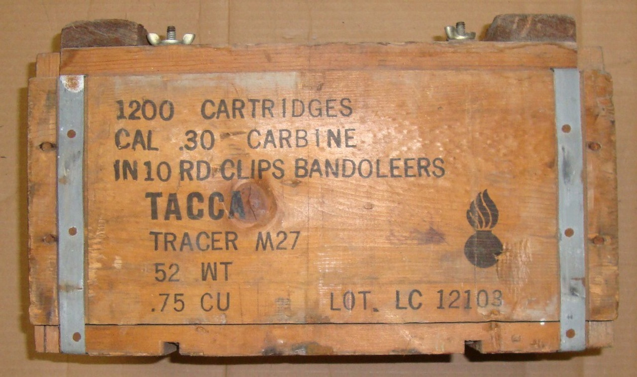 .30 Carbine M27 Tracer Ammo 1200rd Case (2x 600rd Spam Cans) Lake City USGI Surplus