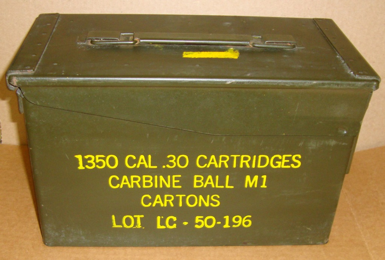 .30 M1 Carbine Ball Ammo Lake City 2700rd Crate in 50rd Boxs and Cans USGI Surplus <br>NON-Corrosive / Boxer Primed Reloadable