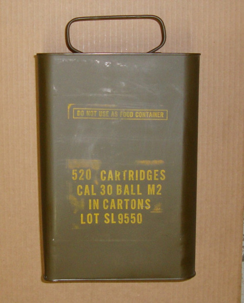 30-06 M2 150gr FMJ Ball Saint Louis <br>USGI SL 1952 <br>520rd Spam Can<br>NON-Corrosive / Boxer Primed Reloadable <br>**For Collectors**