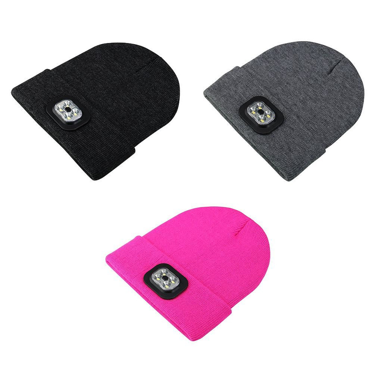 LED Lighted Beanie Hat Pink