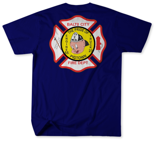 Unofficial Baltimore City Fire Department E-55 & Tk-23 Pigtown Station Shirt v2
