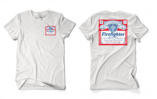 Firefighter Budweiser parody shirt