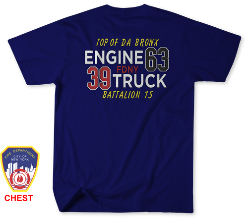 Unofficial FDNY Engine 63 / Ladder 39 / Battalion 15 Shirt v6