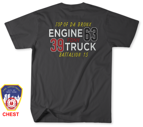Unofficial FDNY Engine 63 / Ladder 39 / Battalion 15 Shirt v6