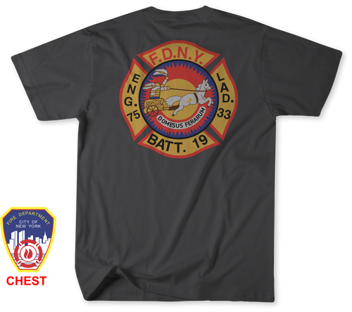 Unofficial FDNY Engine 75 / Ladder 33 / Battalion 19 Shirt v1