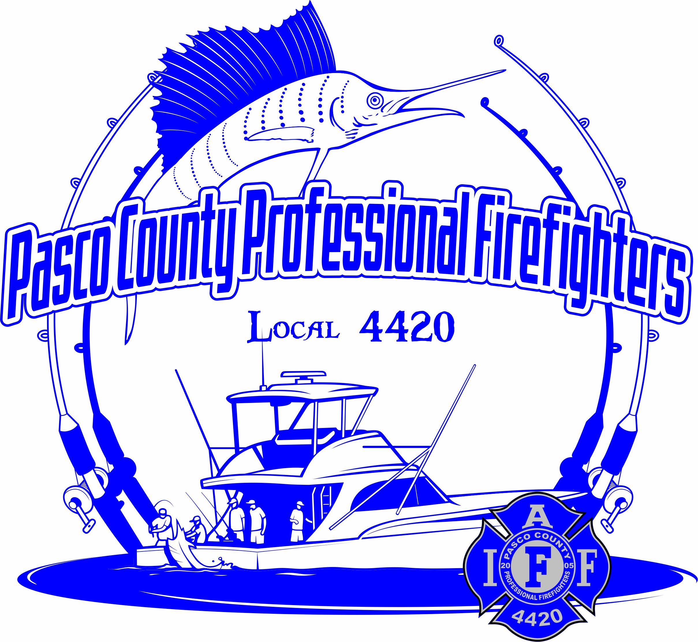 Pasco County Firefighters Local 4420 Deep Sea Fishing Shirt