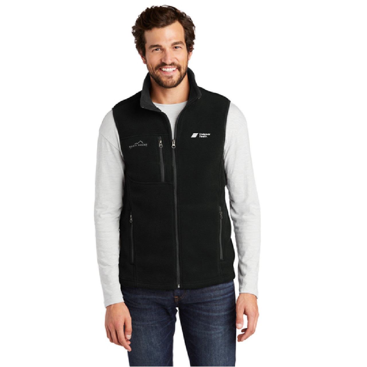 Eddie Bauer EBTEK Fleece Vest, Men's Size L polyester black type Vintage Second Hand