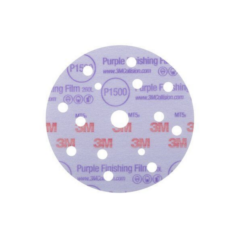 3M Purple Finishing Film Disc Dust Free P1500, 51154 MMMDIS2601515HK