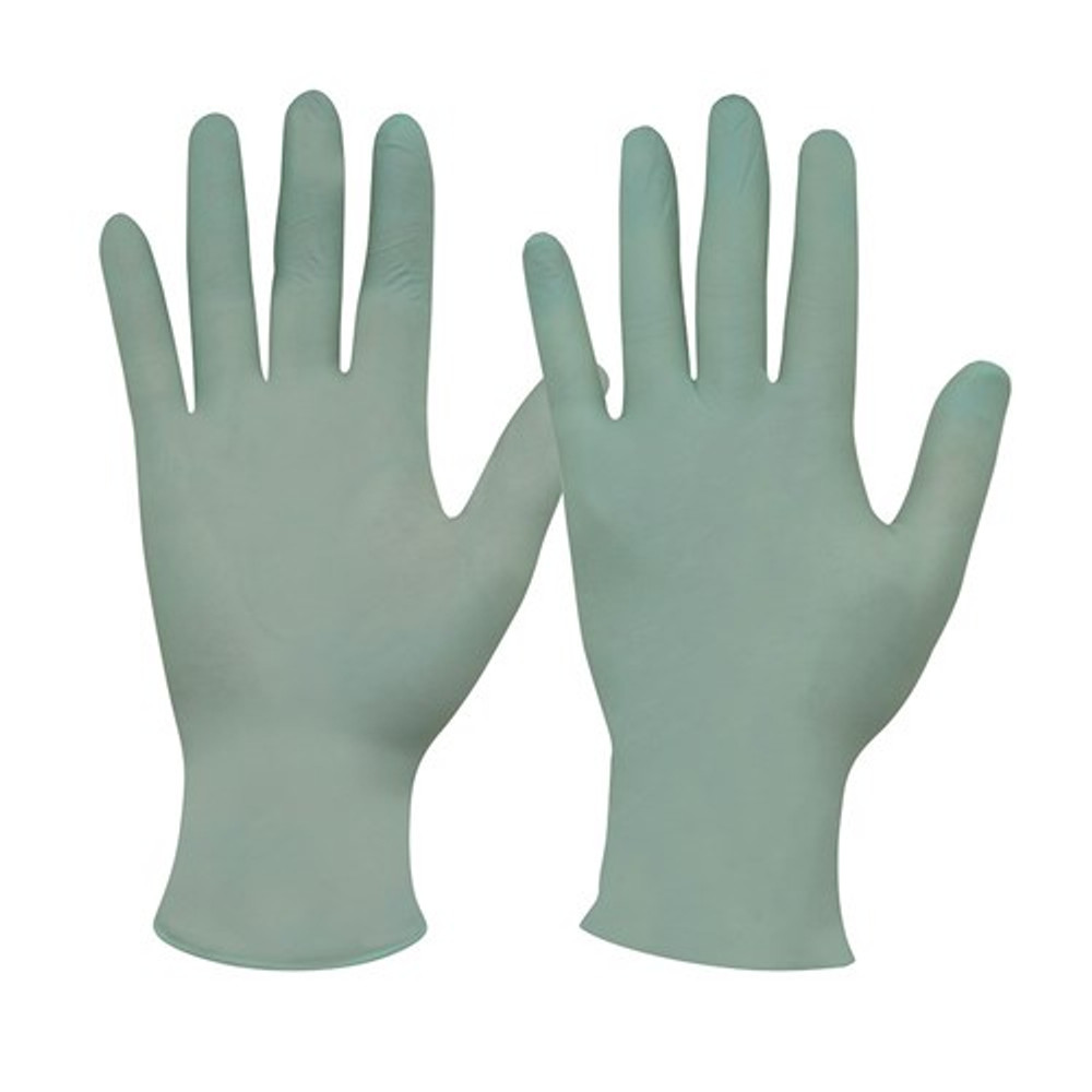 BIODEGRADABLE GREEN NITRILE GLOVES - PK 100 (M, L and XL)