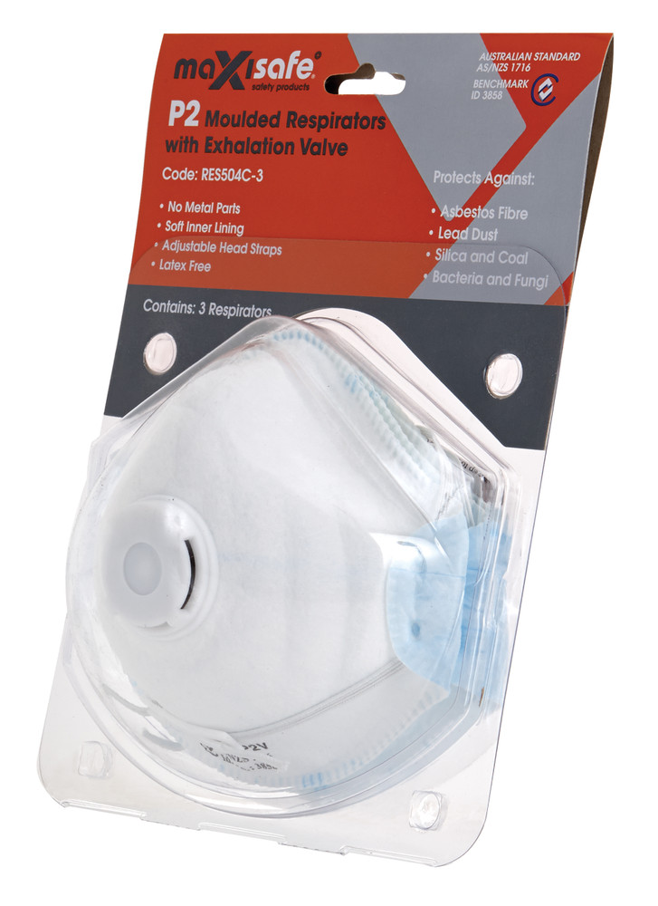 P2 DUST MASK WITH VALVE (CARD OF 3)