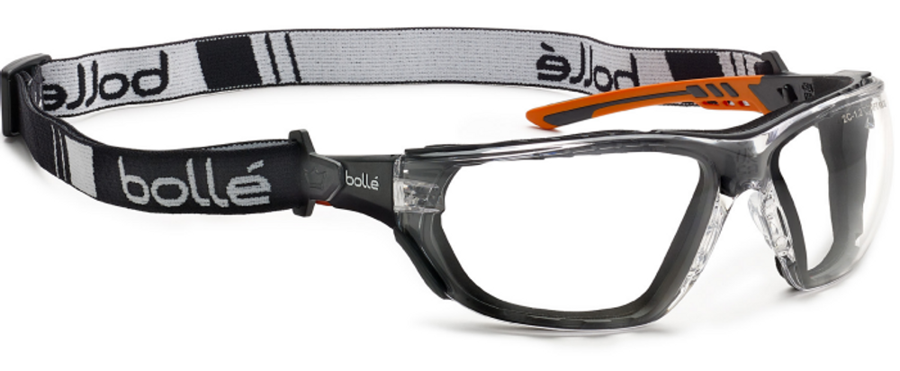 BOLLE NESS+ Orange / Black Temples Platinum AS/AF Clear Lens