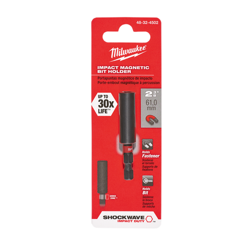 MILWAUKEE SHOCKWAVE™ COMPACT MAGNETIC BIT HOLDER 61MM (2-3/8")