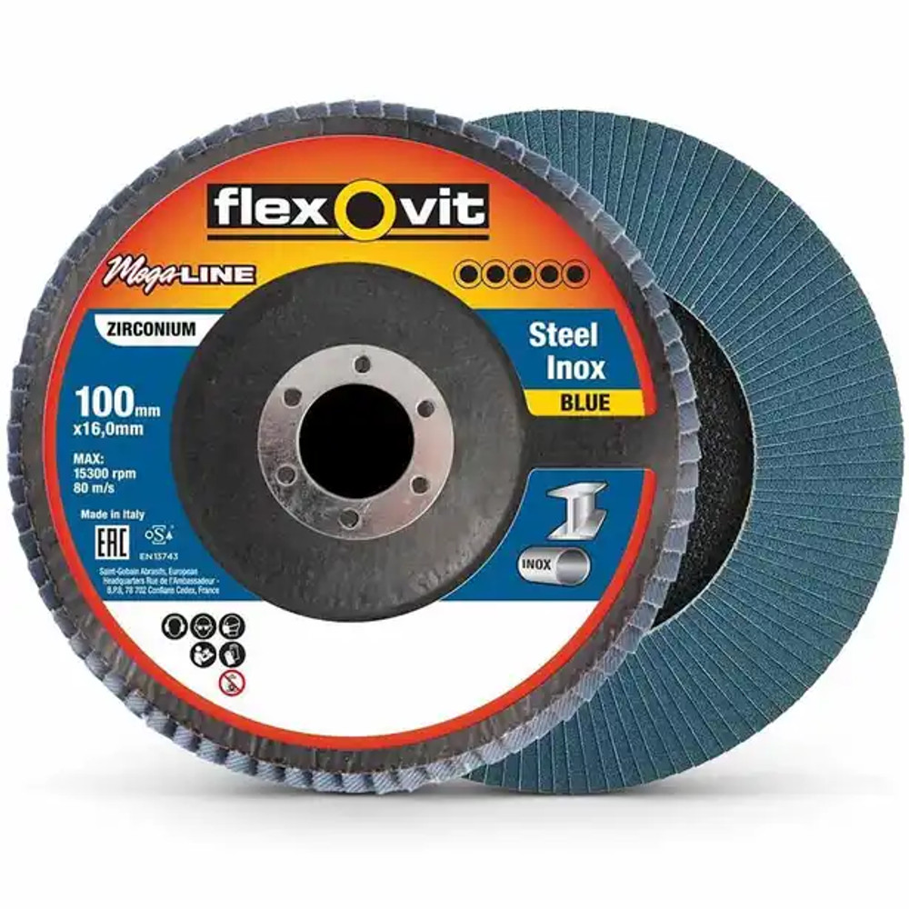 FLEXOVIT 40G FLAP DISCS 100MM