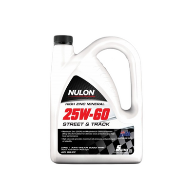 NULON High Zinc Mineral 25W-60 Street and Track Engine Oil 5L NULST25W60-5