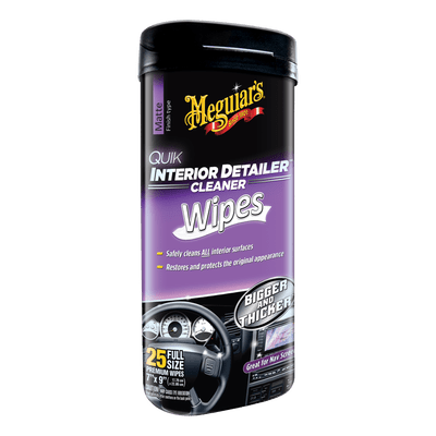 MEGUAIRS QUIK INTERIOR DETAILER WIPES 25 WIPES