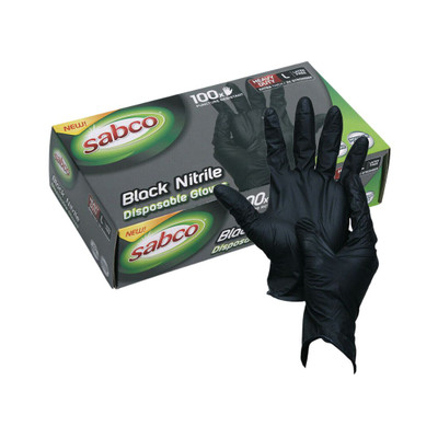 Sabco Black Extra Protection Nitrile Gloves 100 Pack