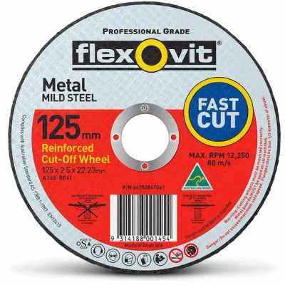 FLEXOVIT 125 X 2.5 X 22.23MM METAL  CUT OFF WHEELS