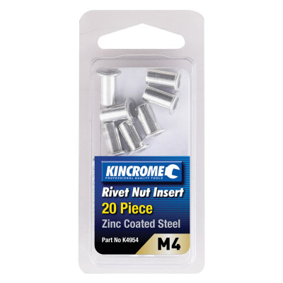 KINCROME NUTSERTS Z/P M4 (20PCE)