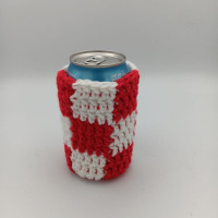 Red Boing Ball Patterned Beverage Cozy For Soda/Beer Cans