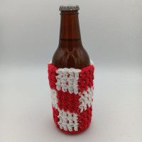 Red Boing Ball Patterned Beverage Cozy For Soda/Beer Bottles