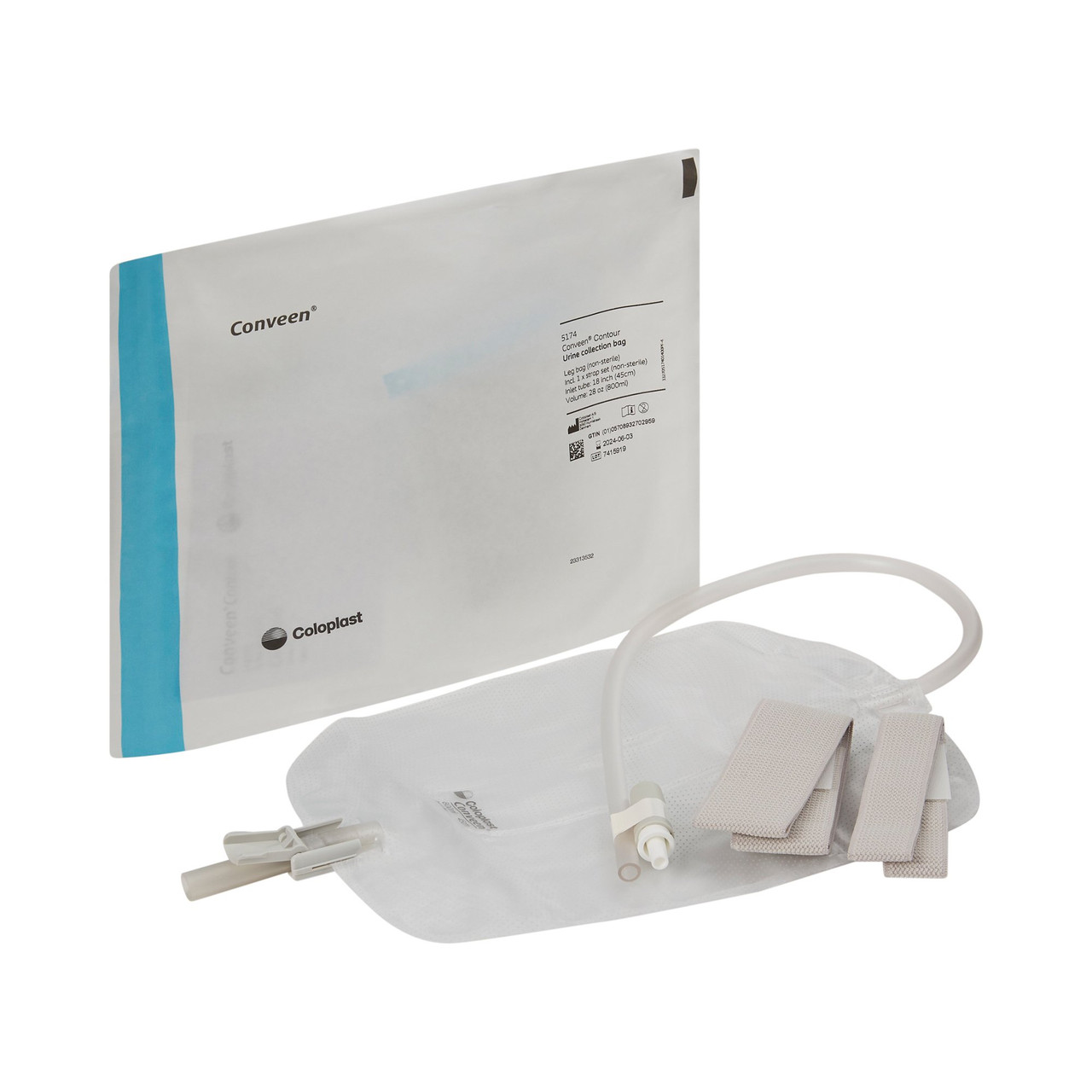 Urinary Leg Bag Conveen® Security+ AntiReflux Valve Sterile 800 mL