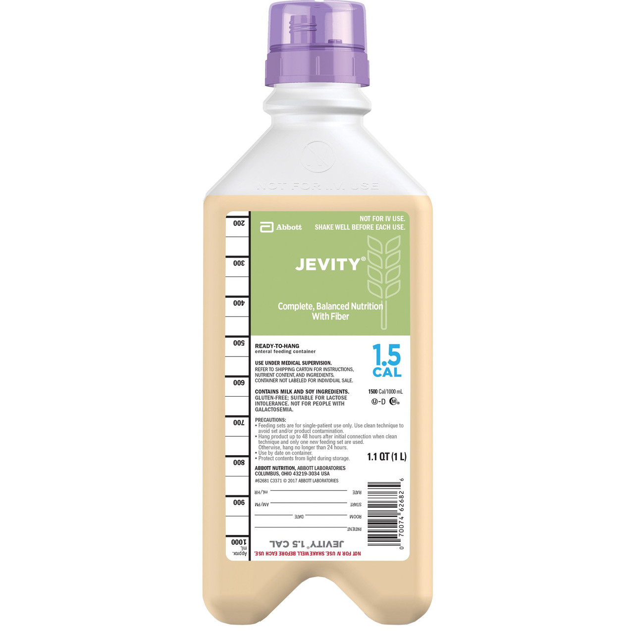 Tube Feeding Formula Jevity® 1.5 Cal 33.8 oz. Carton Ready to Hang