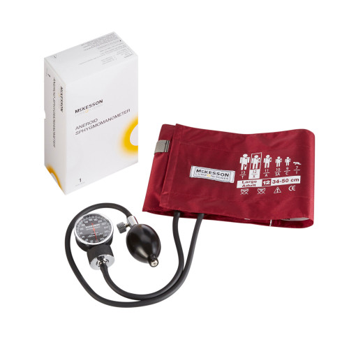 Aneroid Sphygmomanometer with Cuff McKesson LUMEON™ 2-Tubes Pocket Size Hand Held Adult Large Cuff