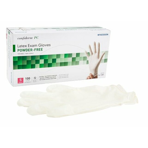 Exam Glove McKesson Confiderm® Latex Standard Cuff Length Textured Ivory