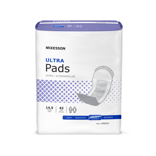 Bladder Control Pad McKesson Ultra Heavy Absorbency Polymer Core One Size Adult Unisex Disposable
