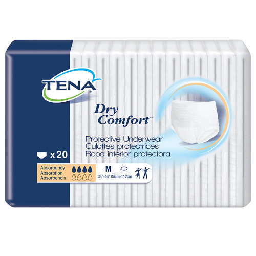 Unisex Adult Absorbent Underwear TENA Dry Comfort Pull On Tear Away Disposable Moderate