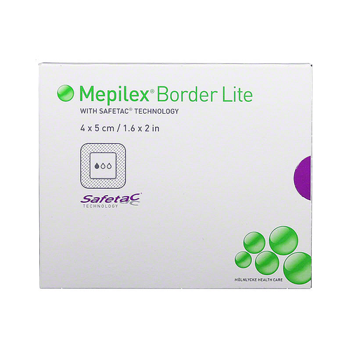 Thin Silicone Foam Dressing Mepilex® Border Lite Rectangle Silicone Adhesive with Border Sterile