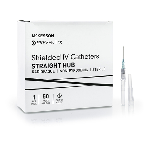 Peripheral IV Catheter McKesson Prevent® R 22 Gauge 1 Inch Button Retracting Safety Needle