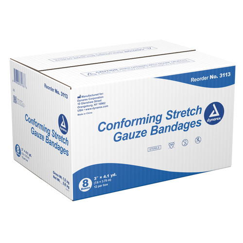 Conforming Bandage Dynarex® Polyester 1-Ply Roll Shape