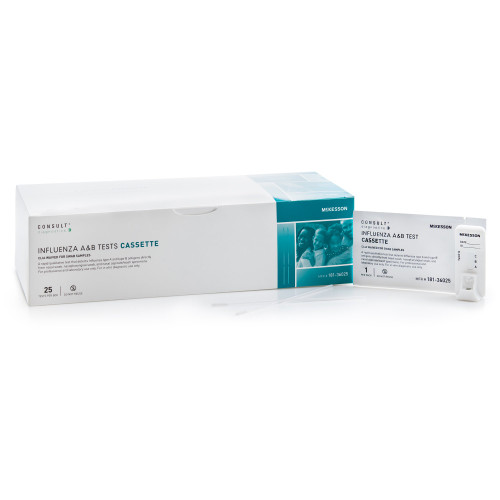 Rapid Test Kit McKesson Consult Infectious Disease Immunoassay Influenza A + B Nasal Swab / Nasopharyngeal Wash / Nasopharyngeal Aspirate Sample 25 Tests