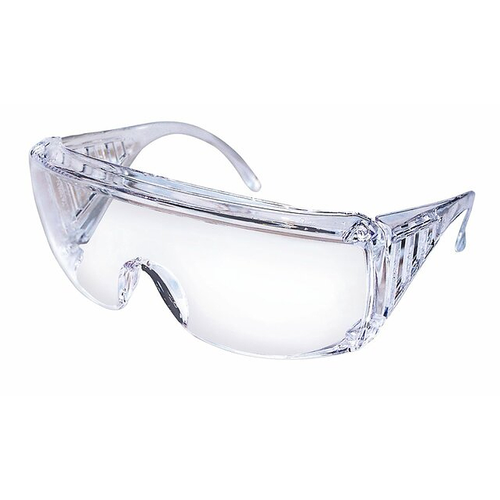 Safety Glasses Yukon® Wraparound Clear Tint Polycarbonate Lens Clear Frame Over Ear One Size Fits Most