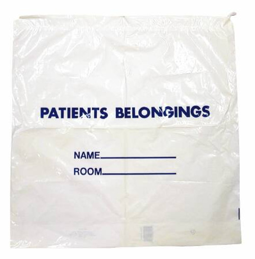 Patient Belongings Bag 20 X 20 Inch Polyethylene Drawstring Closure White