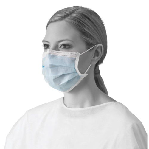 Medline ASTM Level 1 Procedure Face Mask with Ear Loops, Blue