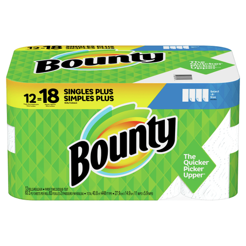 Kitchen Paper Towel Bounty® Select-A-Size™ Perforated Roll 5-2/5 X 11 Inch