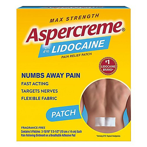 Topical Pain Relief Aspercreme® 4% Strength Lidocaine Patch 5 per Box